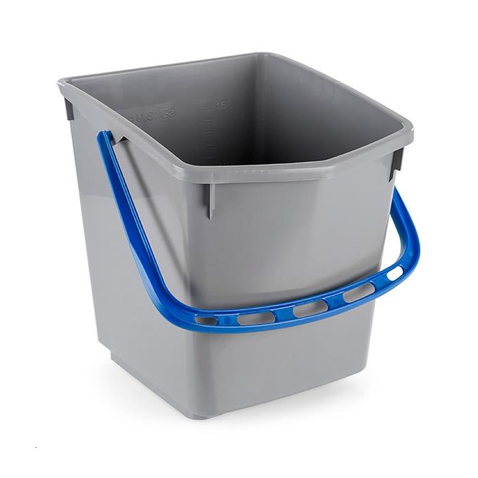 SEAU 15L GRIS ANSE BLEU