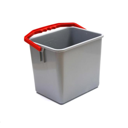 SEAU 6L GRIS ANSE ROUGE