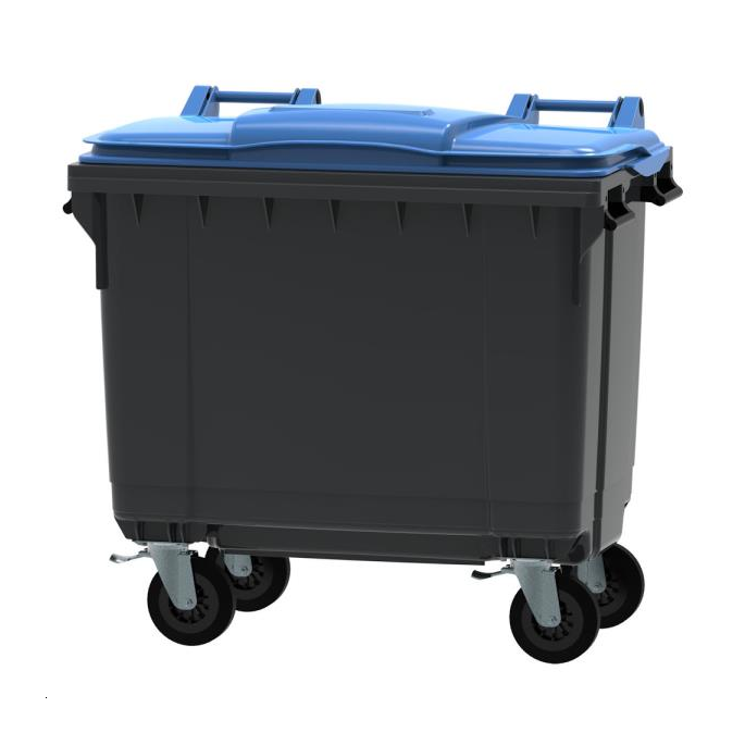 CONTENEUR 4 ROUES 660L BLEU 
