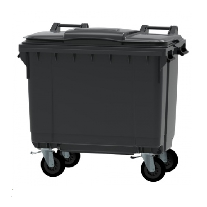 CONTENEUR 4 ROUES 660L GRIS FONCÉ