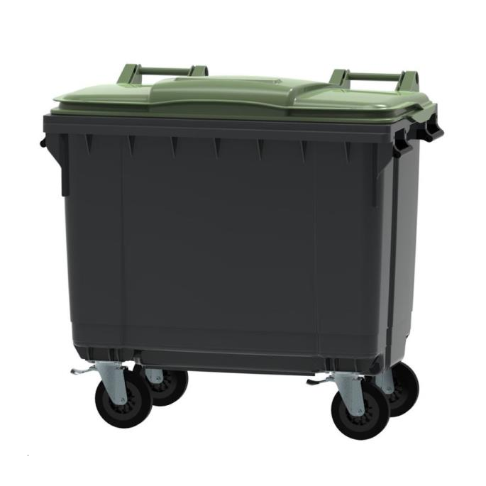 CONTENEUR 4 ROUES 660L VERT