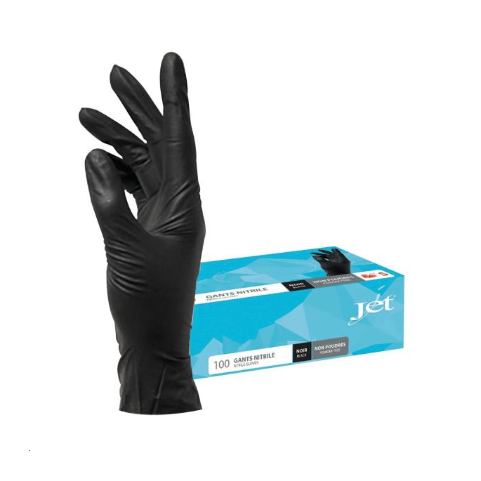 BOITE DE 100 GANTS NITRILE NOIRS