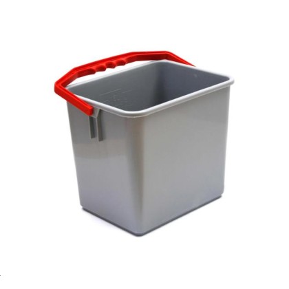 SEAU 6L GRIS ANSE ROUGE