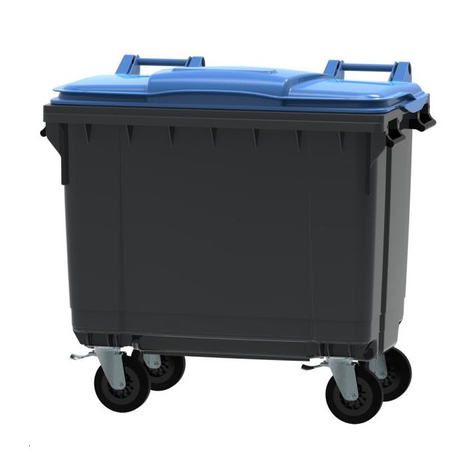CONTENEUR 4 ROUES 660L BLEU 