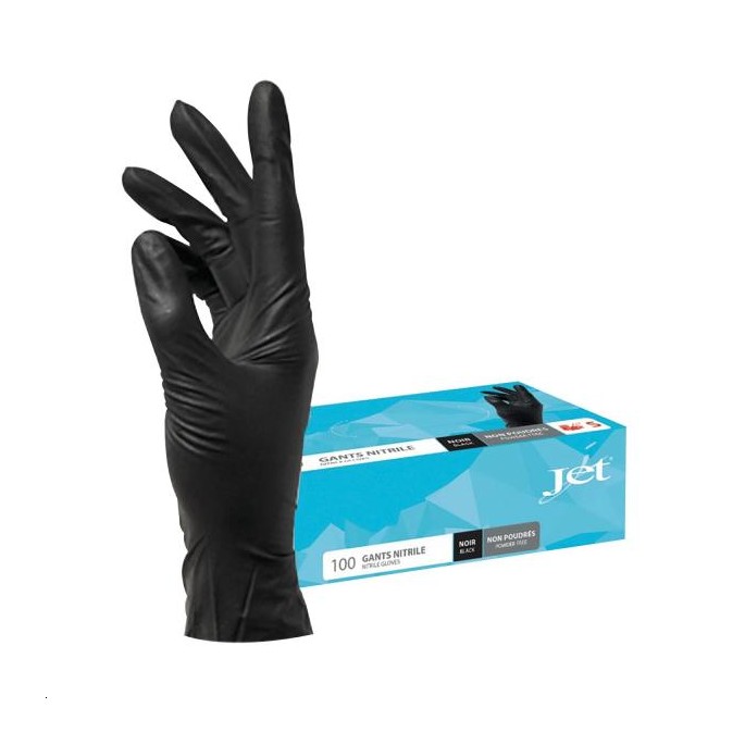 BOITE DE 100 GANTS NITRILE NOIRS