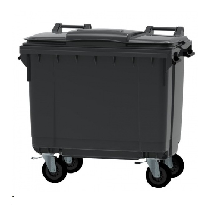 CONTENEUR 4 ROUES 660L GRIS FONCÉ
