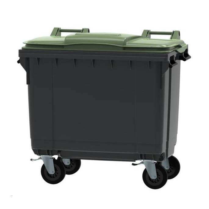 CONTENEUR 4 ROUES 660L VERT