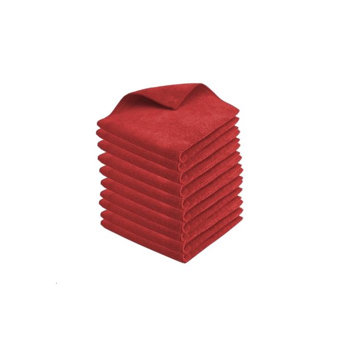 10 MICROFIBRES ROUGES SOFT  38X38 