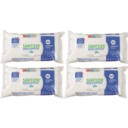 LOT 4 X 80 LINGETTES DESINFECTANTES